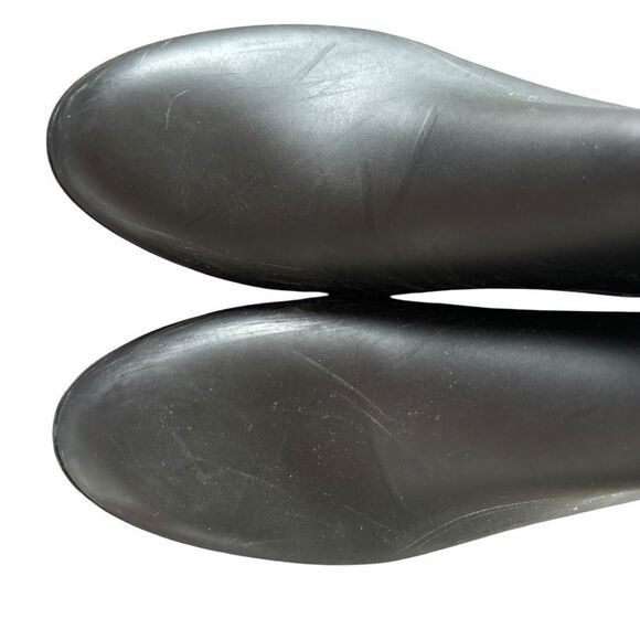 J Crew Womens Black Rubber Rain Ankle Boots Size 8 - Picture 2 of 9